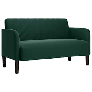 Loveseat Sofa Tmavě zelená 109 cm samet - obrázek 2