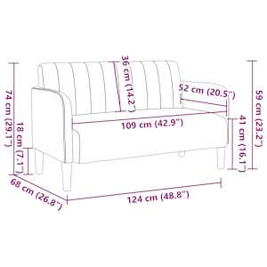 Loveseat Sofa Tmavě zelená 109 cm samet - obrázek 8