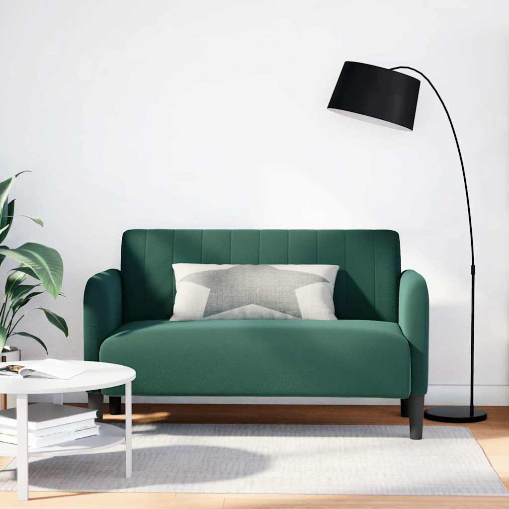 vidaXL Canapea lovesea verde închis 109 cm catifea