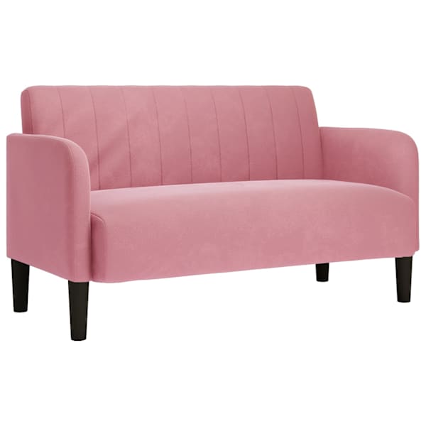 vidaXL kahekohaline diivan, roosa, 109 cm, samet