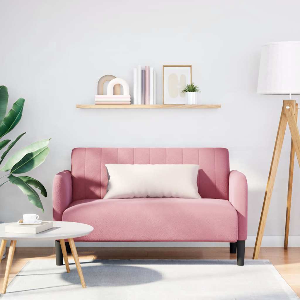 vidaXL Zweisitzer-Sofa Rosa 109 cm Samt