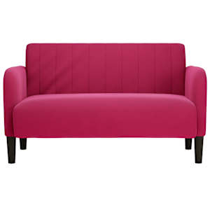 Loveseat Sofa vínová 109 cm samet - obrázek 3