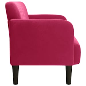 Loveseat Sofa vínová 109 cm samet - obrázek 4