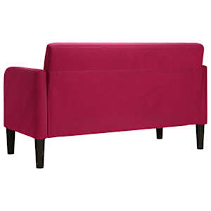 Loveseat Sofa vínová 109 cm samet - obrázek 5