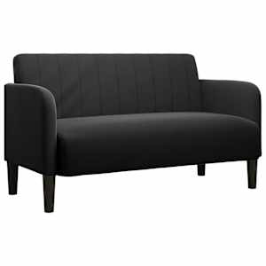 Loveseat Sofa Černý 109 cm samet - obrázek 2