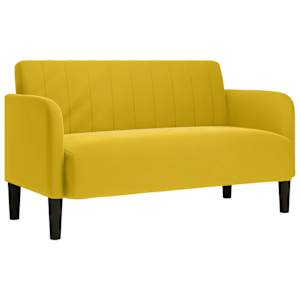 vidaXL kahekohaline diivan, kollane, 109 cm, samet