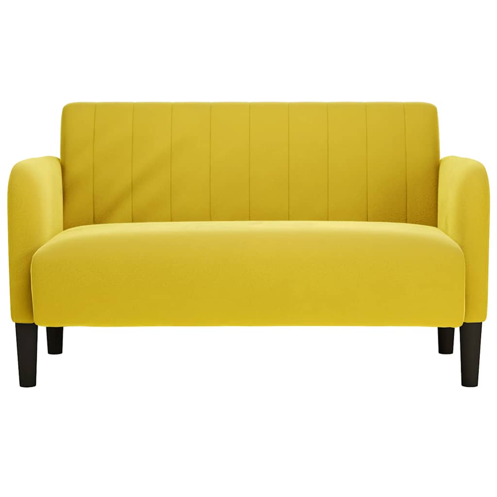 Thumbnail - vidaXL Zweisitzer-Sofa Gelb 109 cm Samt