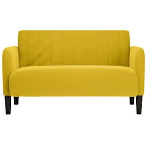 Loveseat Sofa Žluť 109 cm samet - obrázek 3