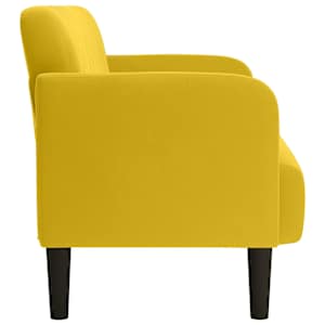 Loveseat Sofa Žluť 109 cm samet - obrázek 4