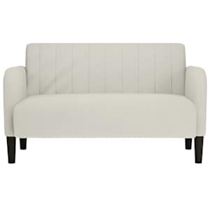Loveseat Sofa krémová 109 cm samet - obrázek 3