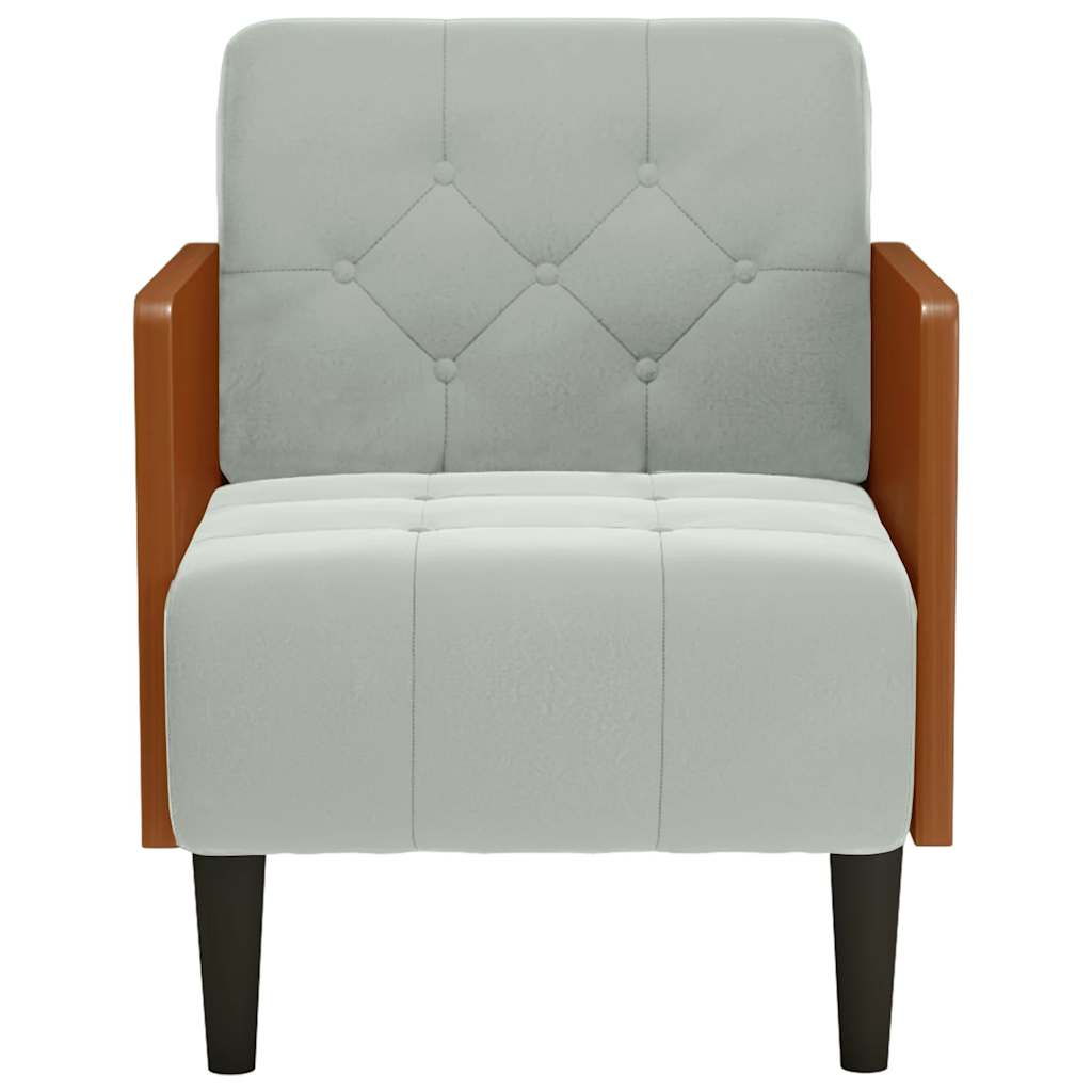 Thumbnail - vidaXL Sessel mit Armlehnen Hellgrau 55 cm Samt