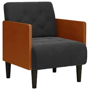 vidaXL k&auml;etugedega diivanitool, must, 55 cm, samet