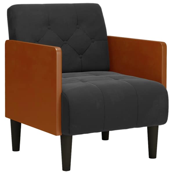 vidaXL k&auml;etugedega diivanitool, must, 55 cm, samet