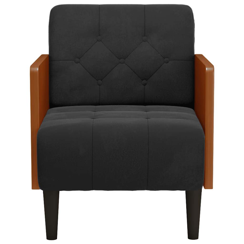 vidaXL Fauteuil met armleuningen 55 cm fluweel zwart afbeelding