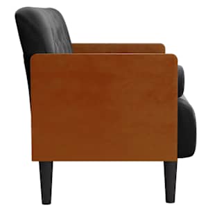 Pohovka Loveseat s podhlavníkem, černá, 110 cm, samet - obrázek 4