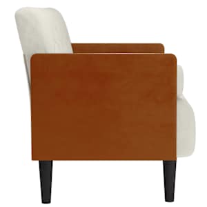 Pohovka Loveseat s podhlavníkem, krémová, 110 cm, samet - obrázek 4