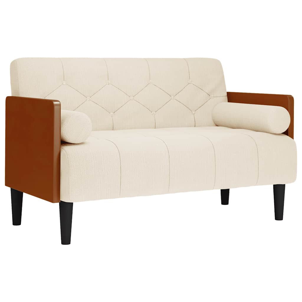 Thumbnail - vidaXL Zweisitzer-Sofa mit Nackenrollen 110 cm Leinen