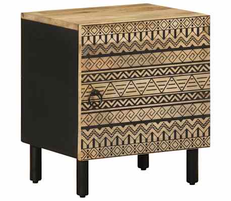 vidaXL R&uacute;msk&aacute;par 2 stk Svartur 40x33,5x46 cm Solid gr&oacute;ft vi&eth;ar Mang&oacute;