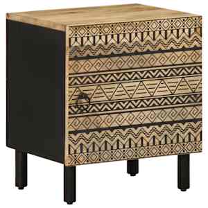 vidaXL R&uacute;msk&aacute;par 2 stk Svartur 40x33,5x46 cm Solid gr&oacute;ft vi&eth;ar Mang&oacute;