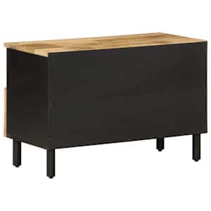 TV skříňka černá 70 x 33,5 x 46 cm masivní hrubý mangovník - obrázek 5