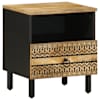 vidaXL Voodikapp Must 40x33x46 cm Massiivne t&ouml;&ouml;tlemata puit Mango
