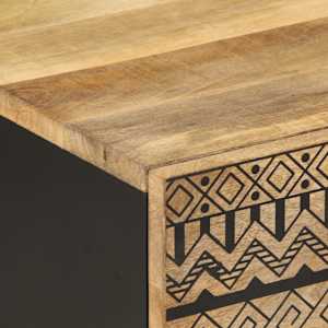 Konferenční stolek černý 100x54x40 cm masivní hrubý mangovník - obrázek 6