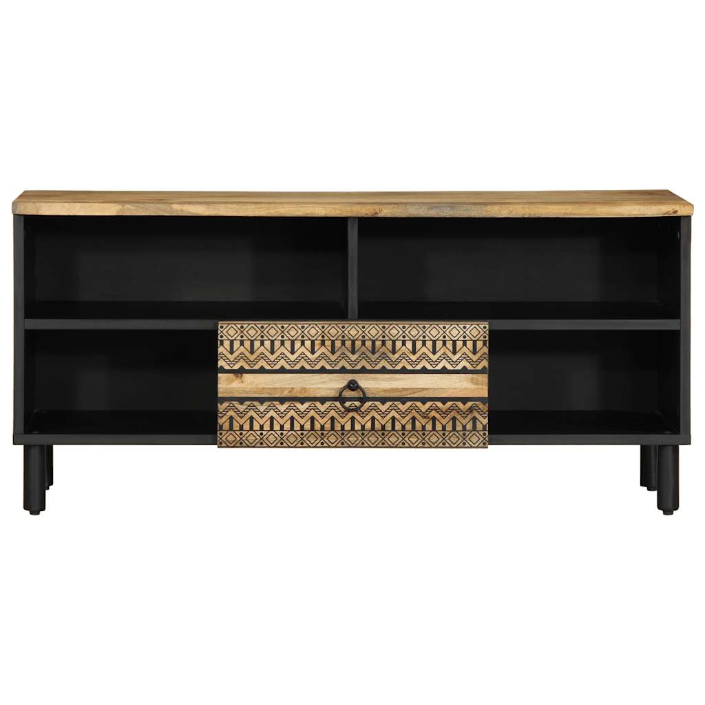 Thumbnail - vidaXL TV-Schrank Schwarz 100x33,5x46 cm Raues Mangoholz