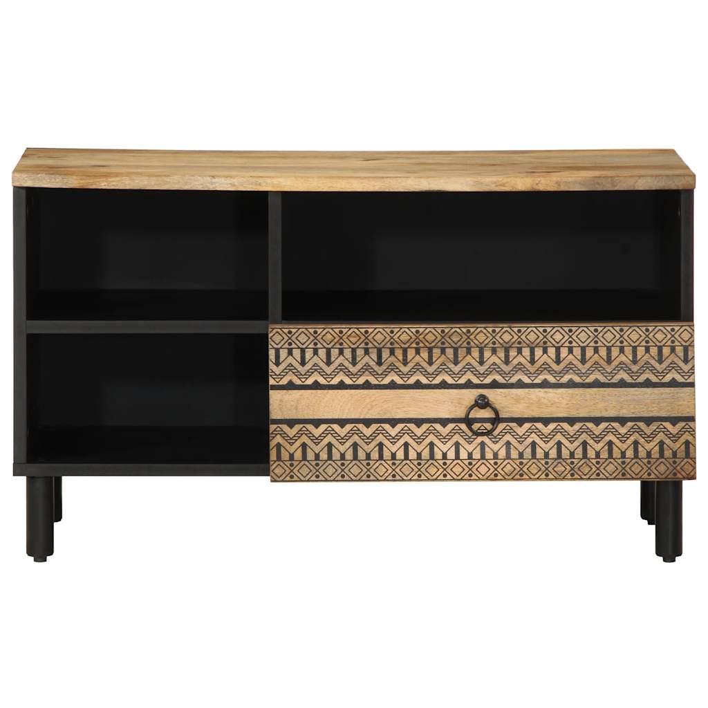Thumbnail - vidaXL TV-Schrank Schwarz 80x33,5x46 cm Raues Mangoholz