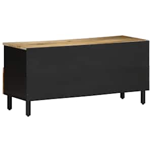 TV skříňka černá 100 x 33,5 x 46 cm masivní hrubý mangovník - obrázek 5