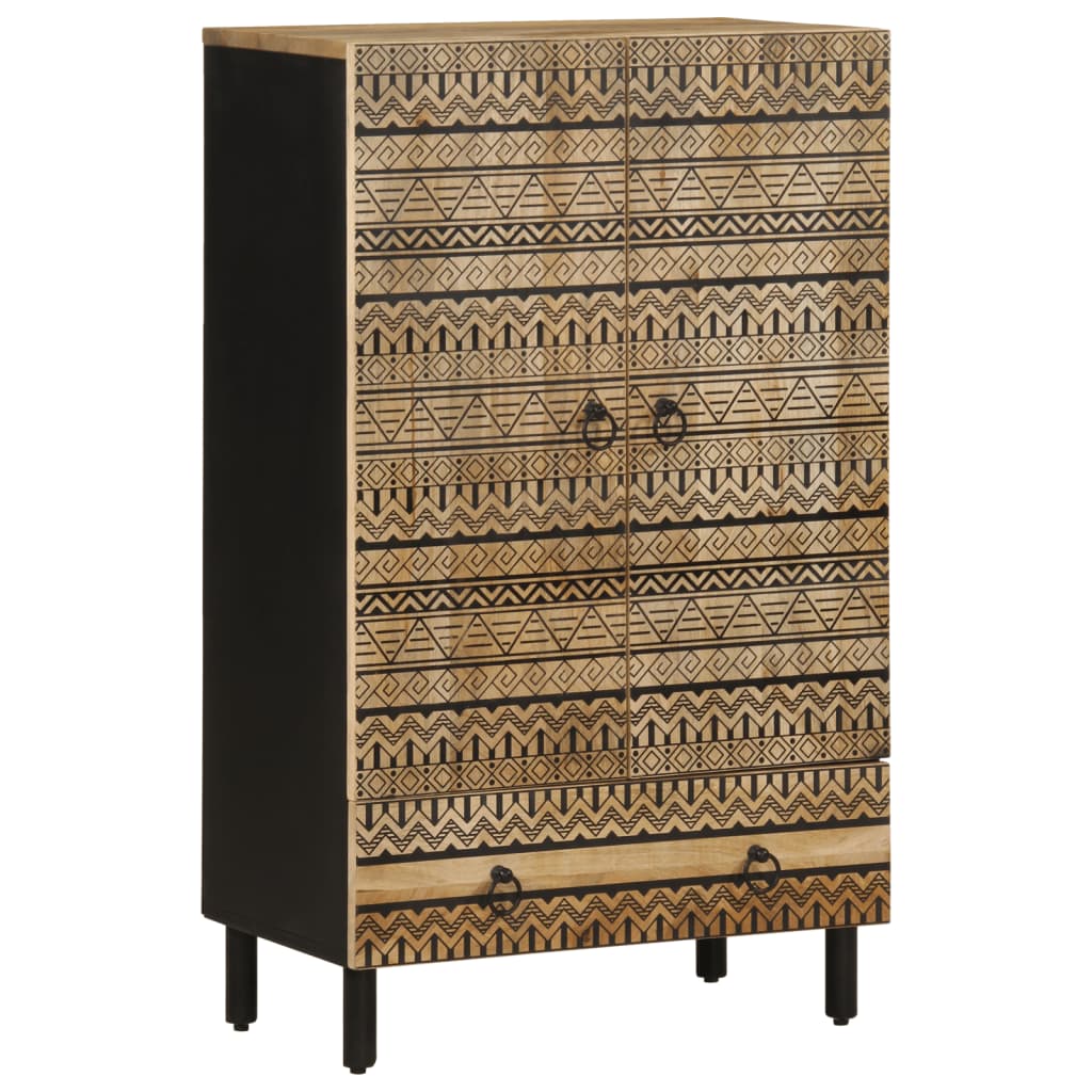 vidaXL Skříň highboard 60x33,5x110 cm masivní hrubé mangovníkové dřevo