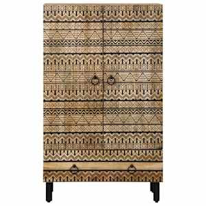Skříň highboard 60x33,5x100 cm masivní hrubé mangovníkové dřevo - obrázek 3