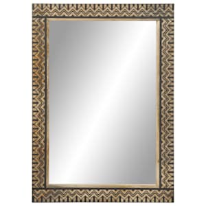 Koupelnové zrcadlo 50 x 70 cm masivní mangovníkové dřevo a sklo - obrázek 2