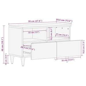 TV skříňka 70x33,5x46 cm masivní mangovníkové dřevo - obrázek 11