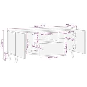 TV skříňka 105x33,5x46 cm masivní mangovníkové dřevo - obrázek 11