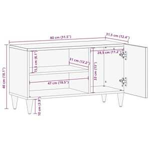 TV skříňka 80 x 31,5 x 46 cm masivní mangovníkové dřevo - obrázek 12