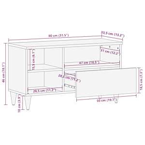 TV skříňka 80x33,5x46 cm masivní mangovníkové dřevo - obrázek 12