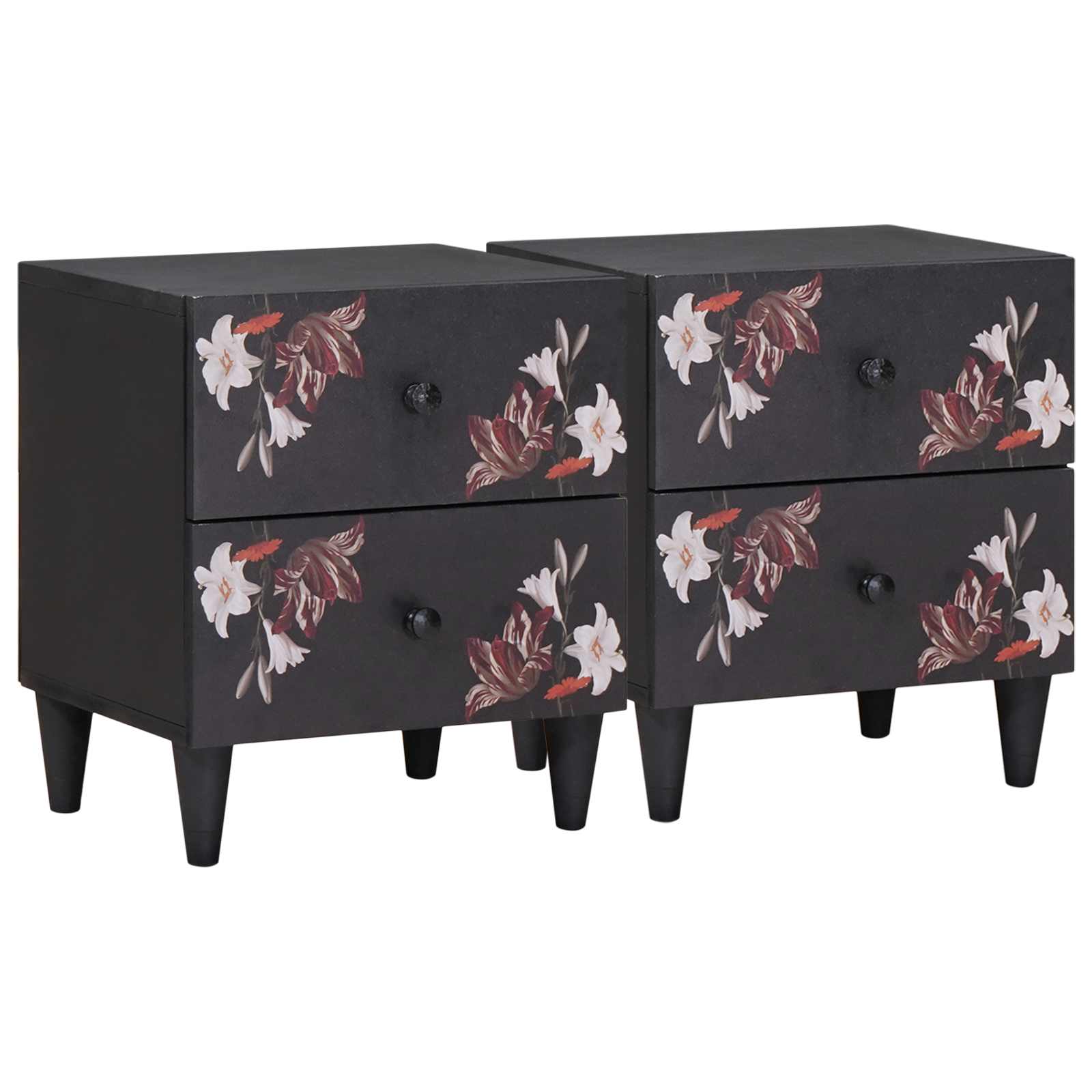 vidaXL Noptieră 2 pcs Maro 40 x 33,5 x 46 cm Lemn de mango solid