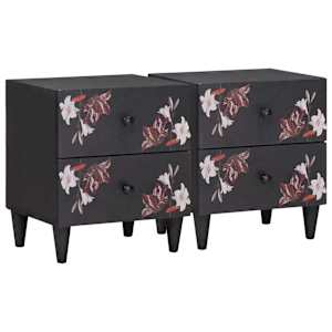 Nočna omarica 2 pcs Rjava 40 x 33,5 x 46 cm Masiven les manga