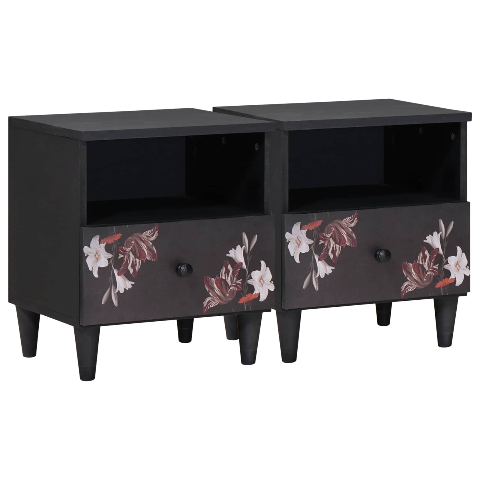 vidaXL Noptieră 2 pcs Maro 40 x 33 x 46 cm Lemn de mango solid