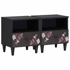 Nočna omarica 2 pcs Rjava 40 x 33 x 46 cm Masiven les manga