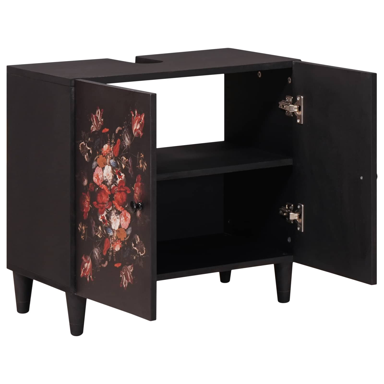 vidaXL Wastafelkast Multikleur 62 x 33 x 58 cm Massief Mango Hout