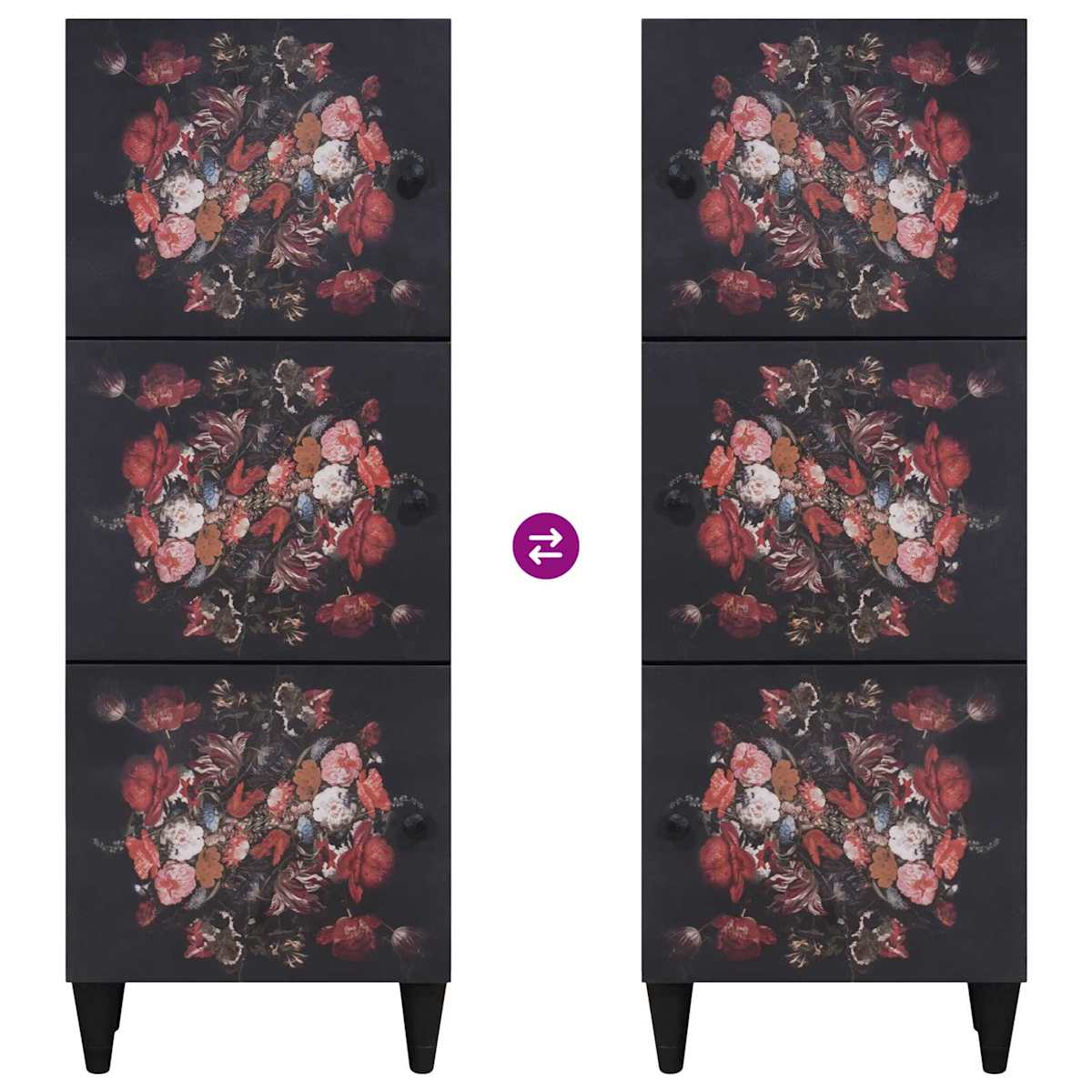 Opbevaringsskabe Flerfarvet 40 x 33,5 x 110 cm Massivt mangotræ - Billede 10