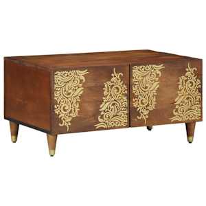 Klubska miza Medeno rjava 80 x 50 x 40 cm Masiven les manga