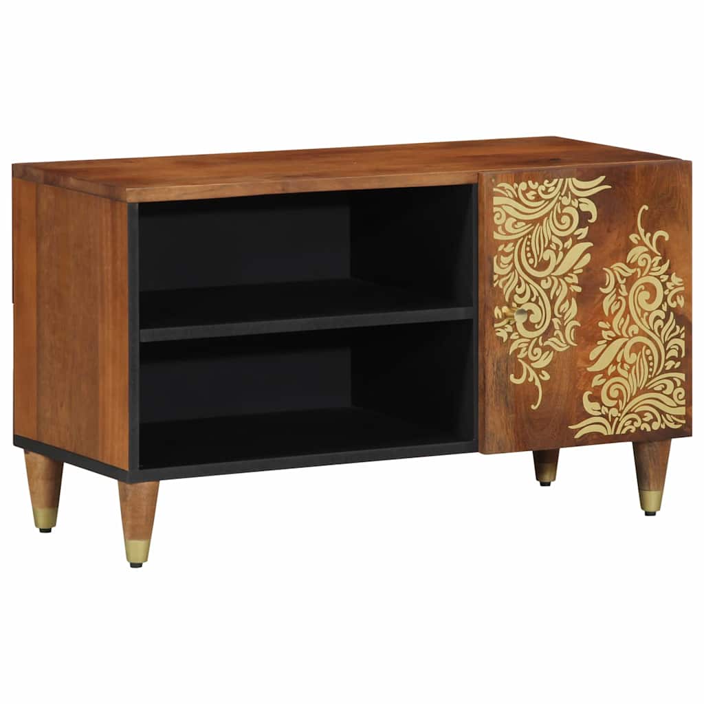 vidaXL TV-Schrank Honigbraun Massivholz Mango, Holzwerkstoff