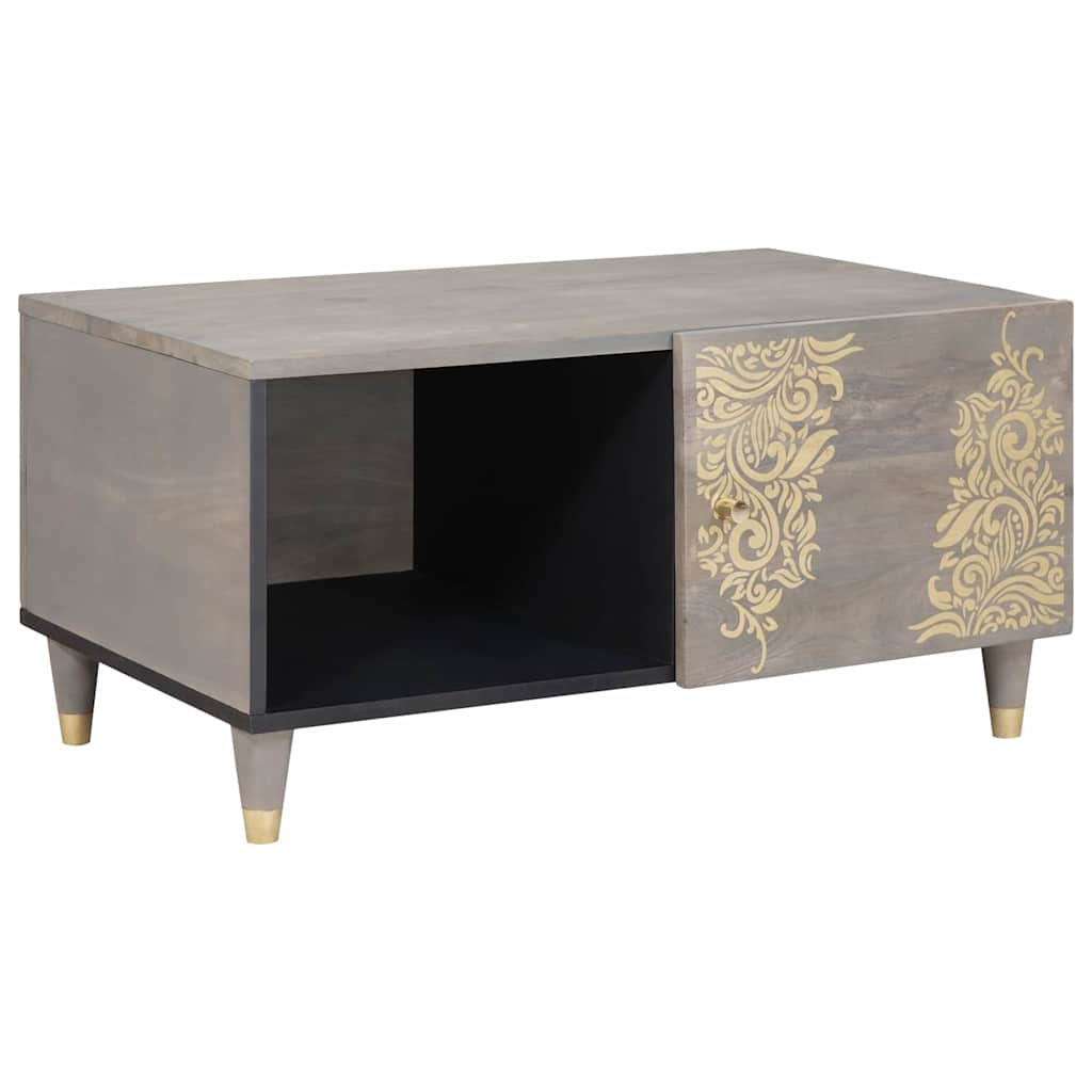 vidaXL Masă de cafea Gri 80 x 50 x 40 cm Lemn masiv de mango