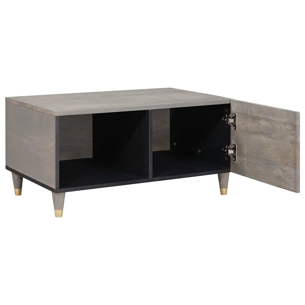 vidaXL Salontafel Grijs 80 x 50 x 40 cm massief mangohout