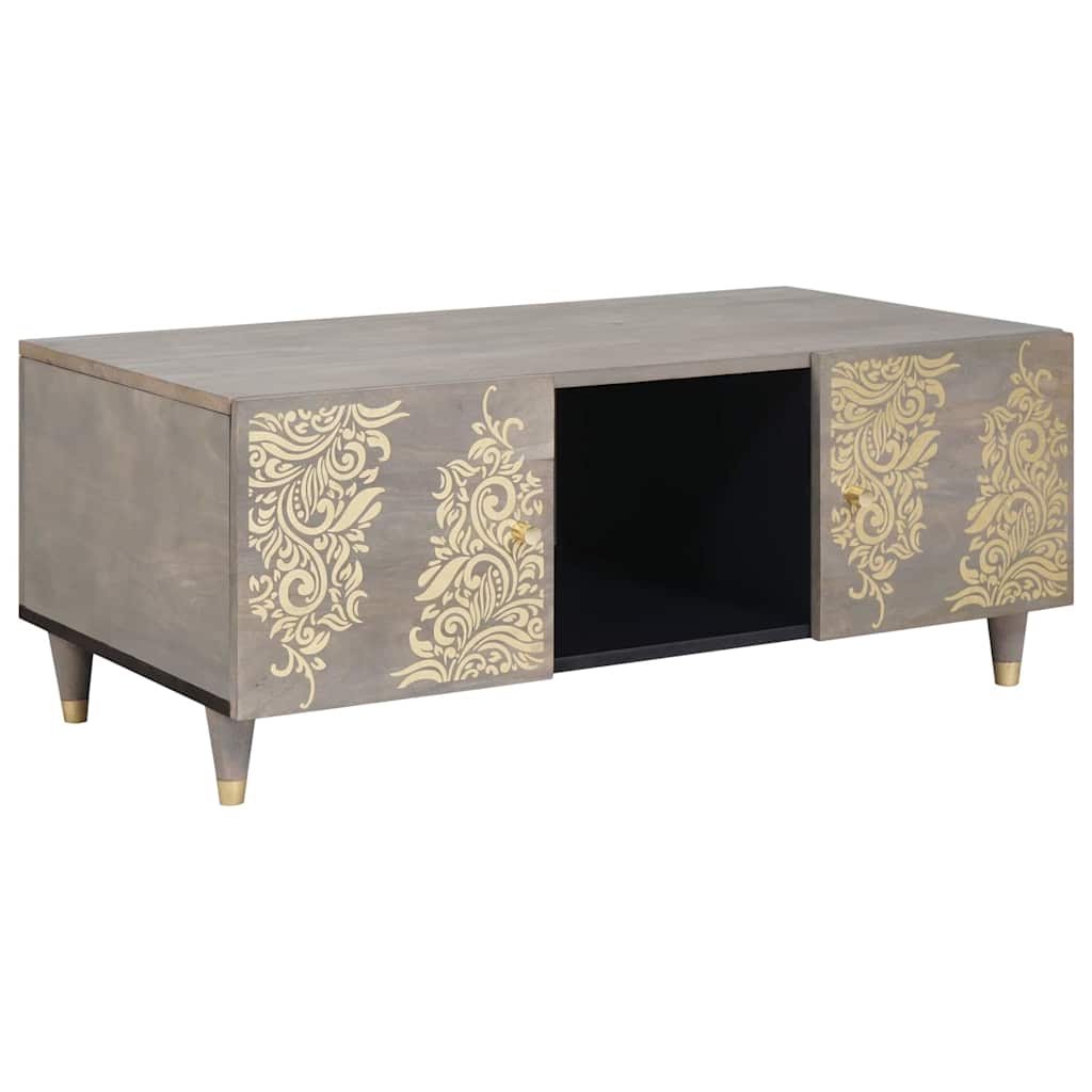 vidaXL Masă de cafea Gri 100 x 54 x 40 cm Lemn masiv de mango