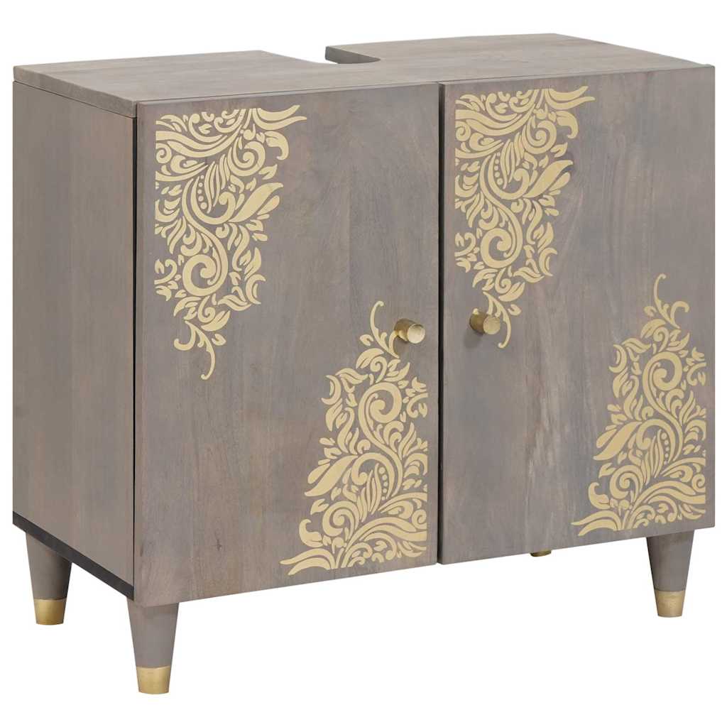 vidaXL Dulap pentru chiuvetă de baie cu depozitare Gri 62 x 33 x 58 cm