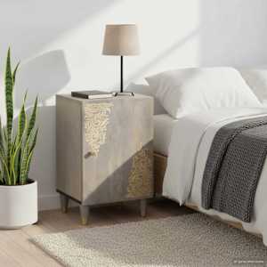 Kopalniška omarica Siva 38 x 33 x 58 cm Masiven les manga