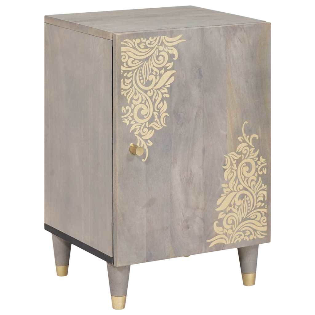 vidaXL Dulap de Baie cu ușă Gri 38 x 33 x 58 cm Lemn masiv de mango